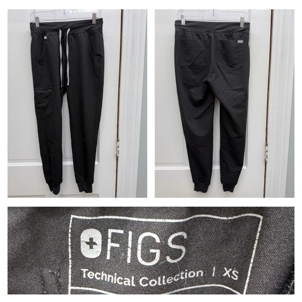 Figs Technical Collection Zamora Womens XS Black Scrub Bottoms Joggers 1616